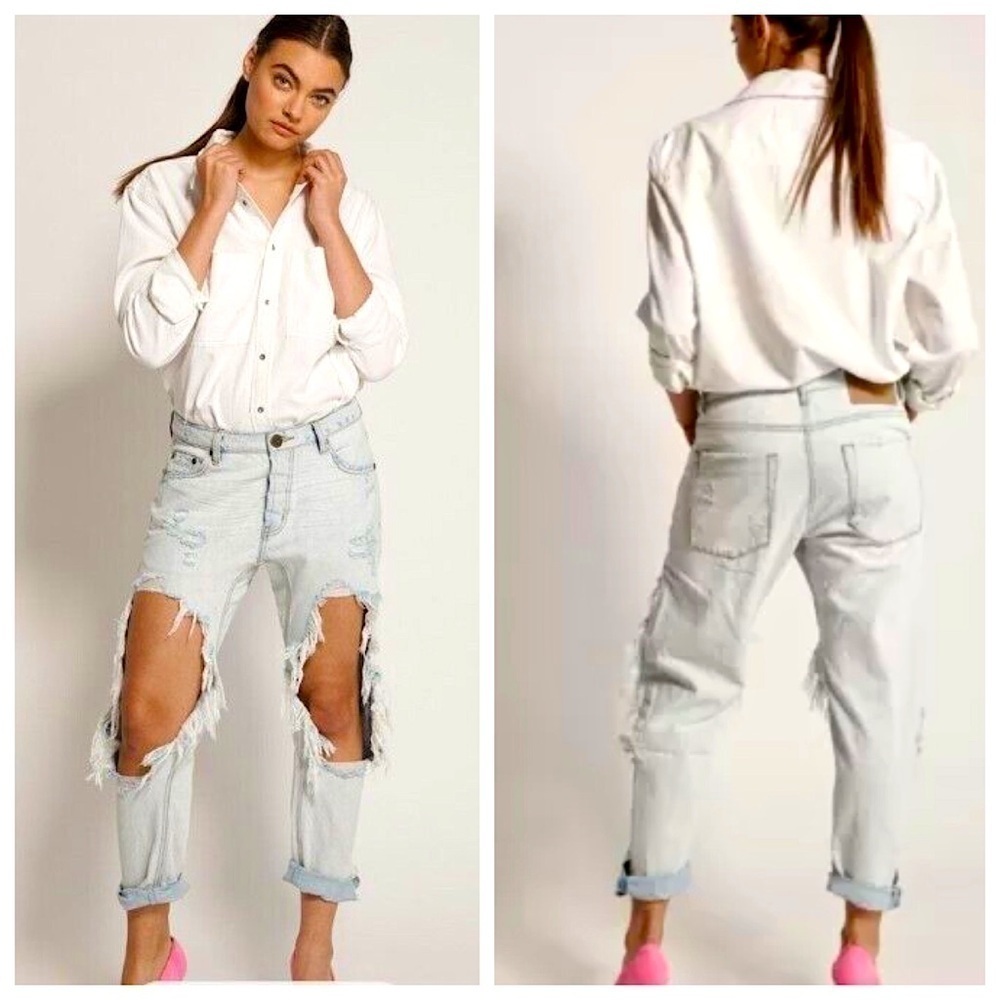 NEW! ONE TEASPOON BRANDO SAINTS Distressed LUXURY Jeans Womens Size 25 NWT